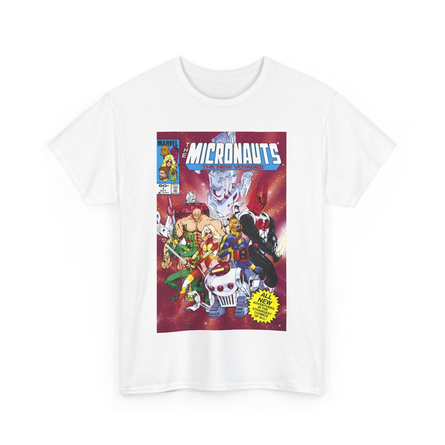 Micronauts: The New Voyages T-Shirt - Commander Arcturus Rann, Biotron, Marionette, Bug - Marvel Comics Series