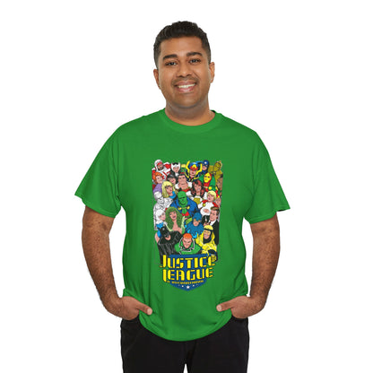 Justice League International T-Shirt - DC Comics - JLI - Kevin Maguire Art - Blue Beetle, Booster Gold, Martian Manhunter, Captain Atom