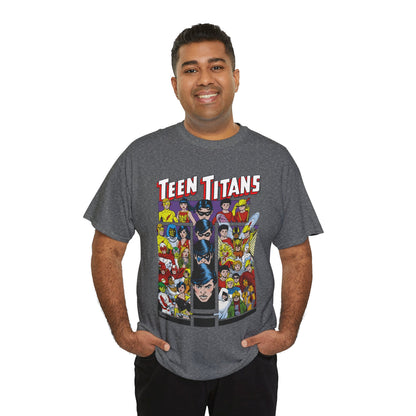 Teen Titans T-Shirt - George Perez Art - Wonder Girl, Bumblebee, Kid Flash, Starfire, Cyborg, Raven, Lilith, Flash, Hawn & Dove, Robin - DC Comics