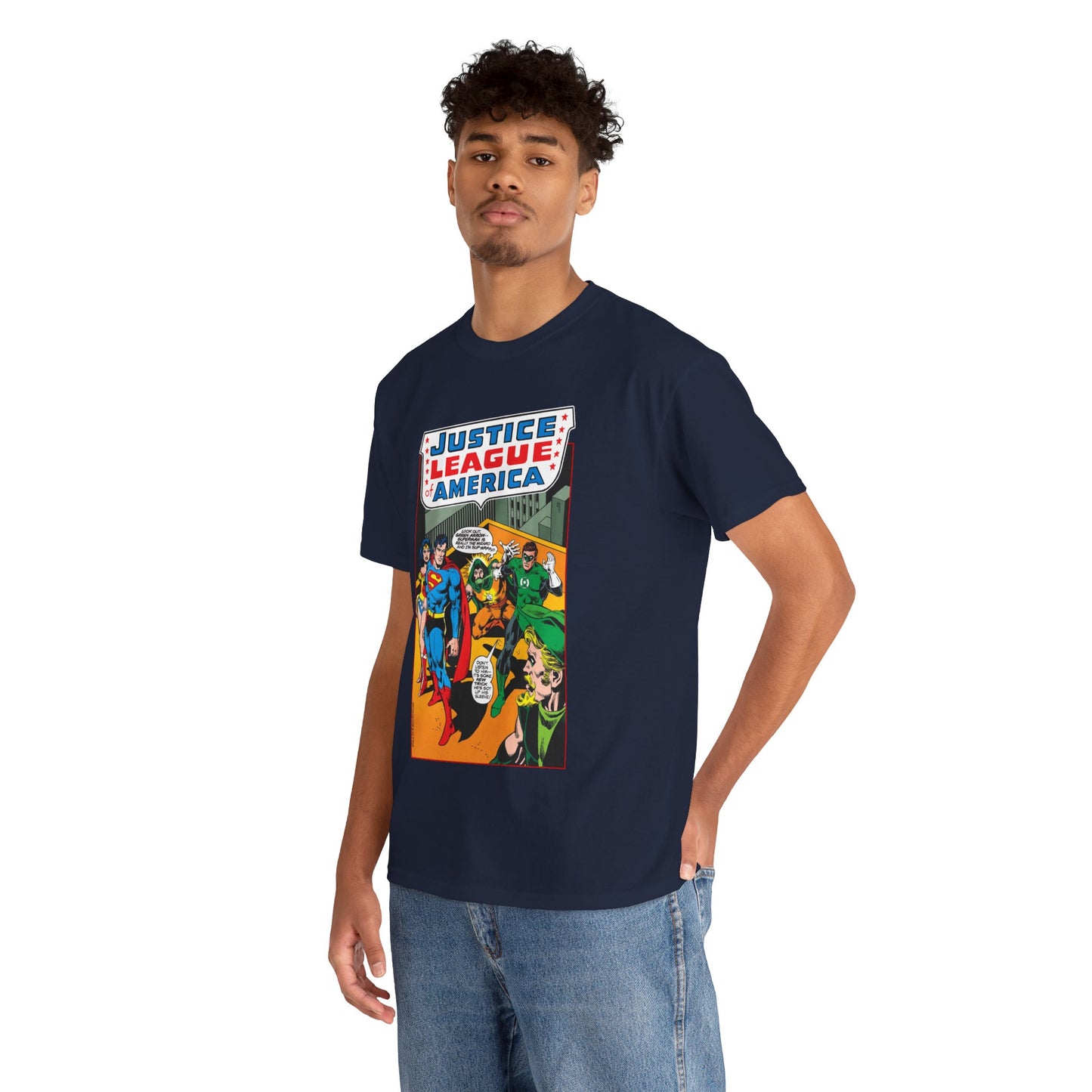 Justice League of America T-Shirt - Dick Dillin Art - Superman, Wonder Woman, Green Arrow, Green Lantern - DC Comics