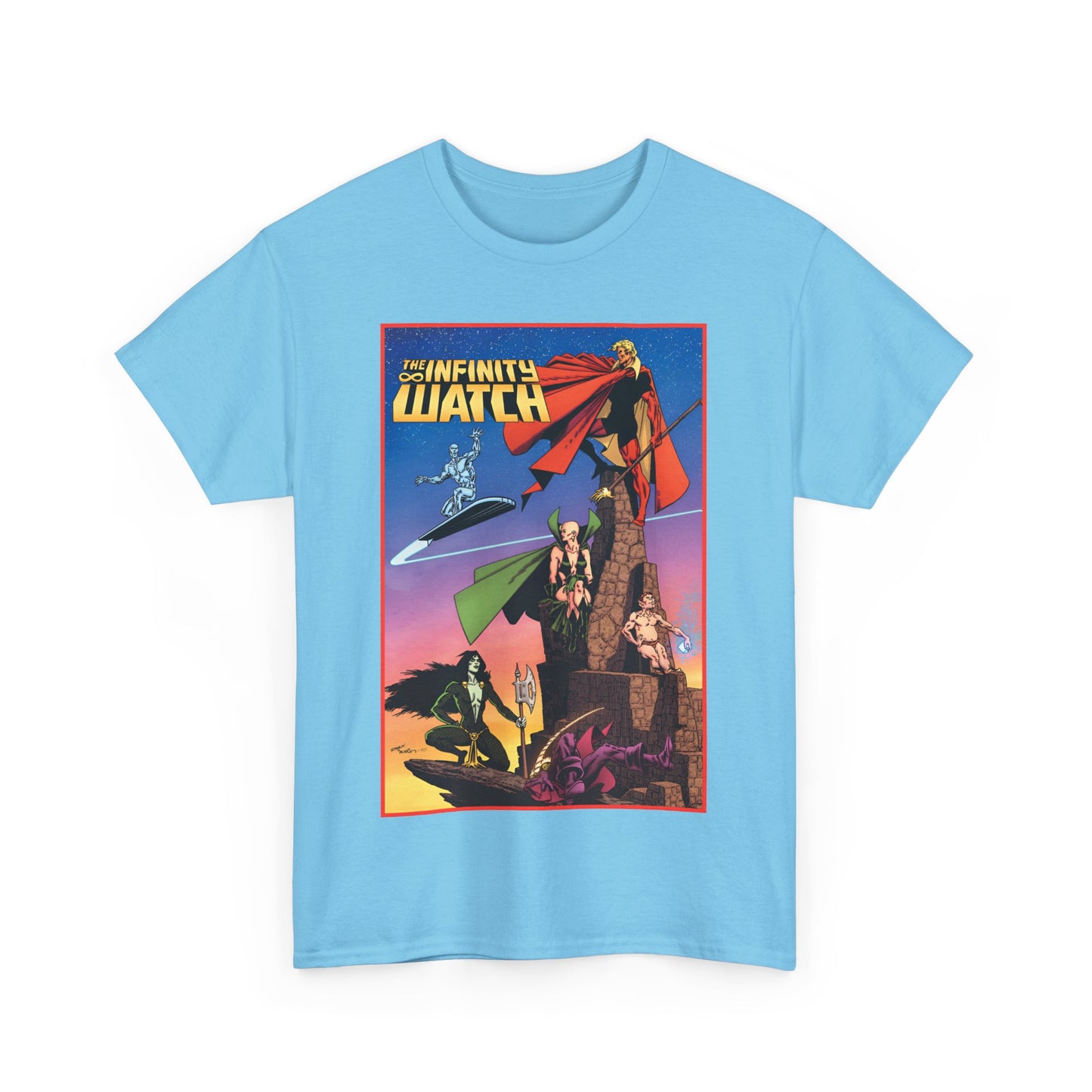 Infinity Watch T-Shirt - Jim Starlin Art - Adam Warlock, Silver Surfer, Moondragon, Pip the Troll - Marvel Comics