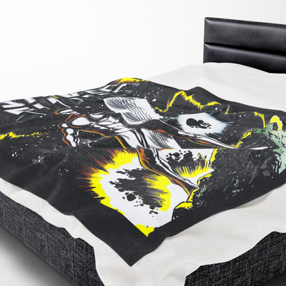 Silver Surfer Velveteen Plush Blanket 60x80" - John Byrne Art - Former Herald of Galactus - Norrin Radd - Fantastic Four Connection - Popular Marvel Comics Character - Cosmic Hero