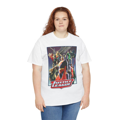 Justice League T-Shirt - Alex Ross Art - Superman, Wonder Woman, Black Canary, Hawkman, Flash, Aquaman, Atom - DC Comics