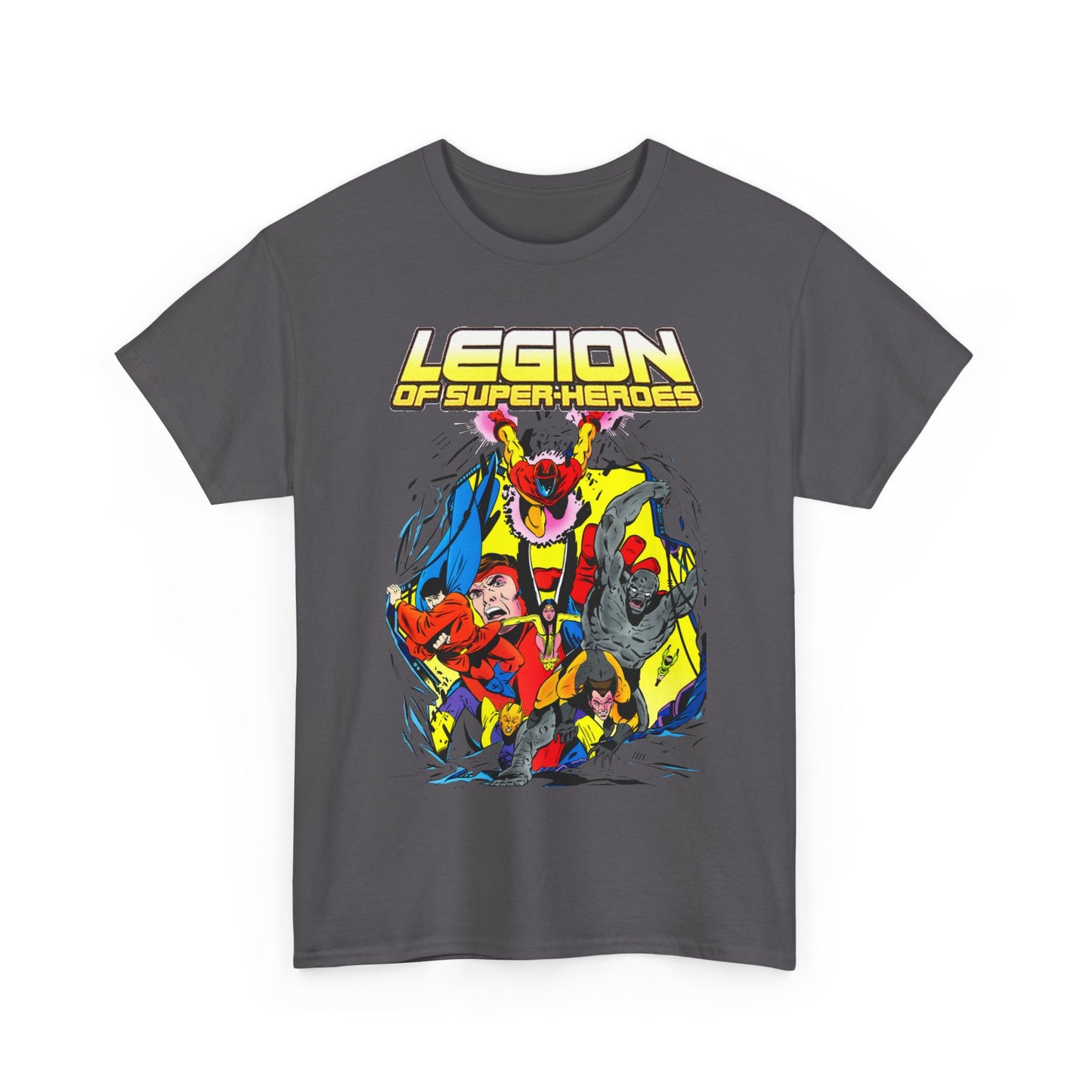 Legion of Super-Heroes T-Shirt - Mon-El, Colossal Kid, Wildfire, Dawnstar, Blok, Timber Wolf - LOSH - DC Comics