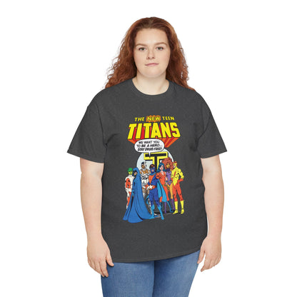 New Teen Titans T-Shirt - 1980s DC Comics Drug Awareness Specials - Protector, Starfire, Cyborg, Wonder Girl, Raven