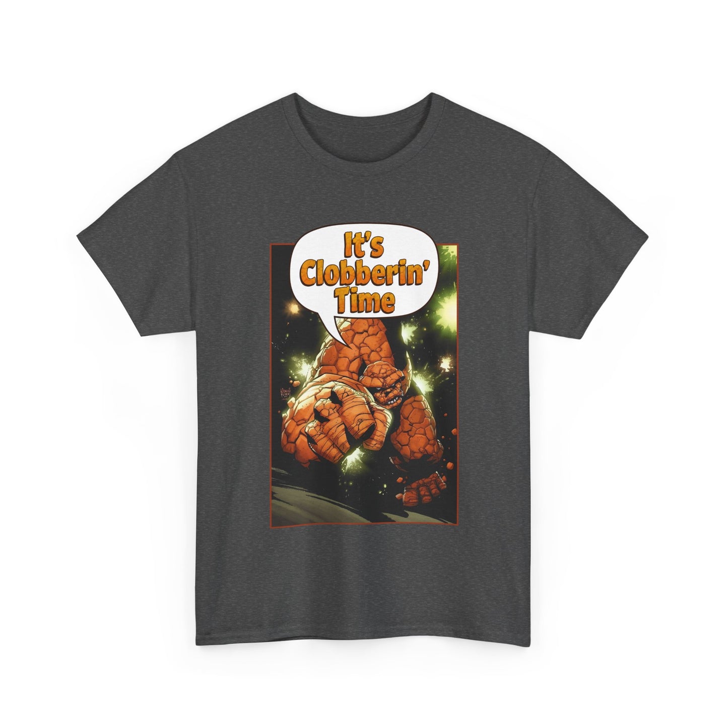 The Thing Shirt - Adam Kubert Art - It's Clobberin' Time - Fantastic Four Member - Marvel Comics