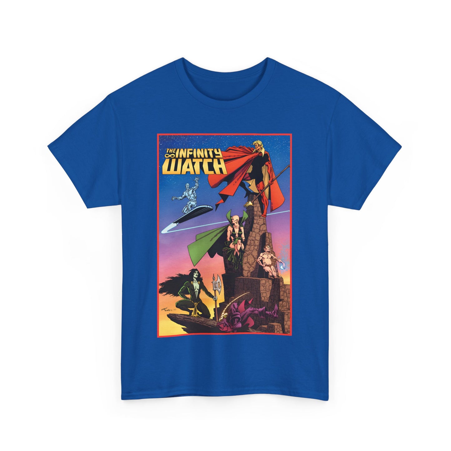 Infinity Watch T-Shirt - Jim Starlin Art - Adam Warlock, Silver Surfer, Moondragon, Pip the Troll - Marvel Comics