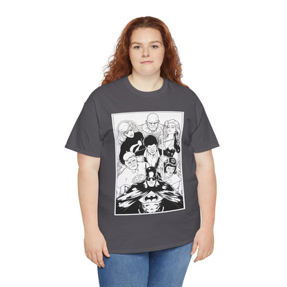 Batman & the Outsiders T-Shirt - Kevin Maguire Art - Black & White - Black Lightning, Metamorpho, Halo, Looker, Katana, Geo-Force - DC Comics