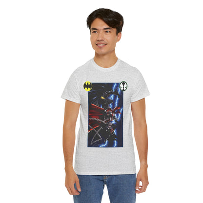 Batman & Spawn T-Shirt - Todd McFarlane Art - Gotham City, Frank Miller Story - DC Comics & Image Comics