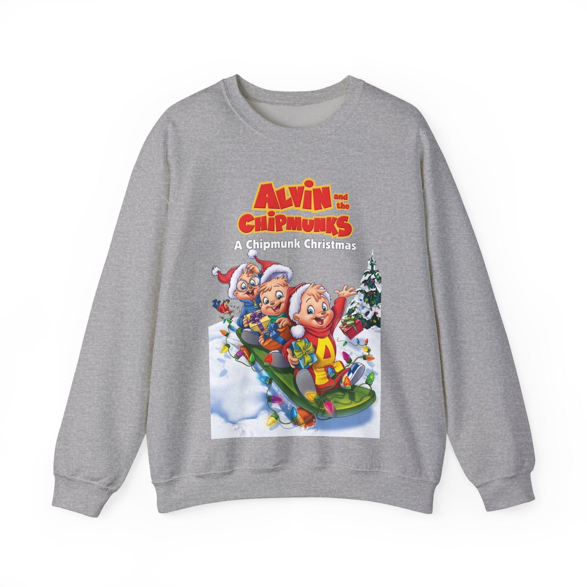 Alvin & the Chipmunks Christmas Special Heavy Blend Crewneck Sweatshirt - Alvin, Simon, Theodore Festive Holiday Cartoon