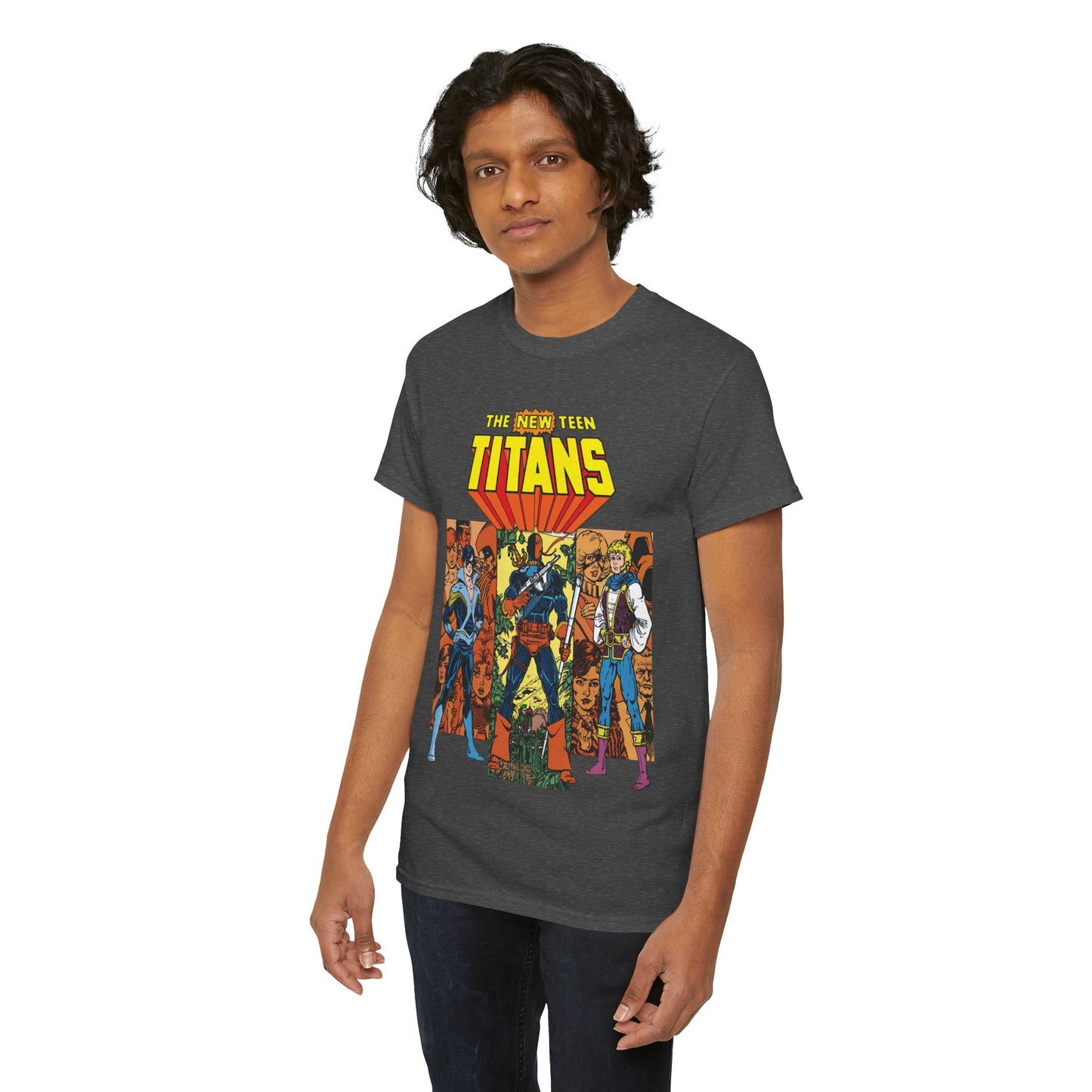 New Teen Titans T-Shirt - George Perez Art - Judas Contract - Nightwing, Jericho, Deathstroke, Changeling. Starfire - DC Comics