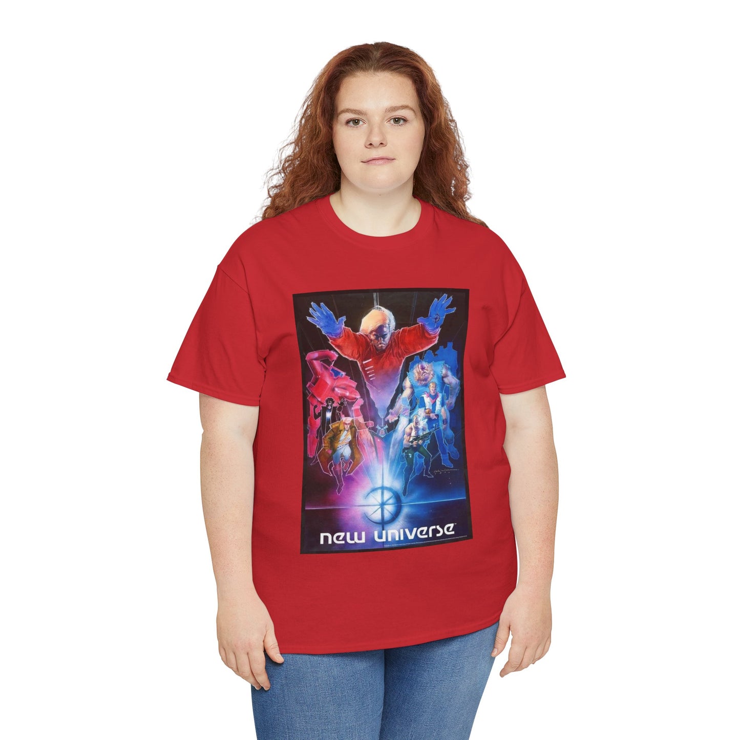 New Universe T-Shirt - Bill Sienkiewicz Art - Star Brand, Night Mask, Justice, DP7, Psi-Force, Kickers Inc - Marvel Comics