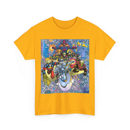 Marvel Cosmic Heroes T-Shirt - Silver Surfer, Captain Marvel, Adam Warlock, Quasar, Nova, Galactus, Jack of Hearts, Moondragon, Thanos