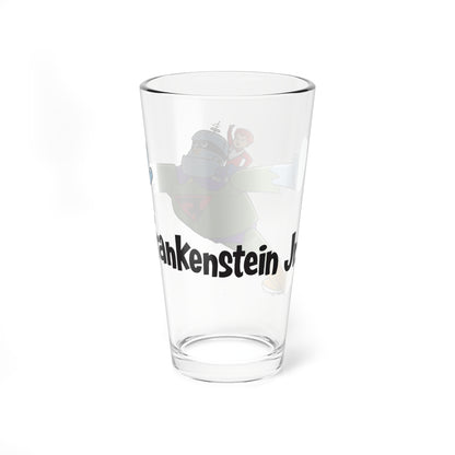 Frankenstein Jr Pint Glass, 16oz - Hanna-Barbera Cartoon - Buzz Conroy, Civic City - 1960s Saturday Morning Cartoon