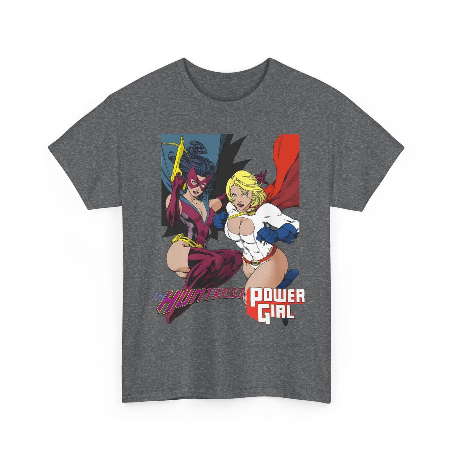 Huntress & Power Girl T-Shirt - Ed Benes Art - Justice Society, JSA, Earth 2 - DC Comics Bronze Age, Pre-Crisis Heroes