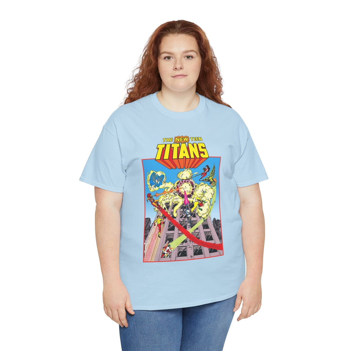 New Teen Titans T-Shirt - George Perez Art - DCCP #26 Preview Cover - Raven, Cyborg, Starfire, Changeling - DC Comics