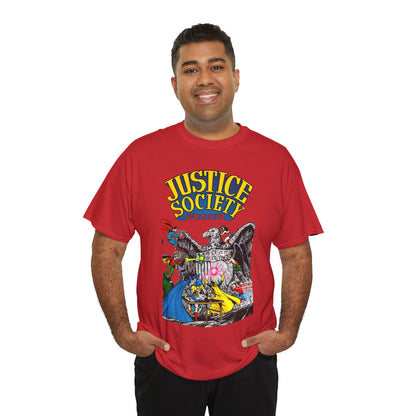 Justice Society T-Shirt - George Perez Art - Dr Fate, Atom, Spectre, Wonder Woman, Flash, Batman, Superman, Hawkman - JSA - DC Comics