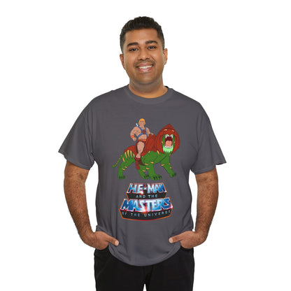 He-Man & Battle Cat T-Shirt - Filmation Art - Masters of the Universe, MOTU - Exciting New 2026 Movie - Nicholas Galitzine