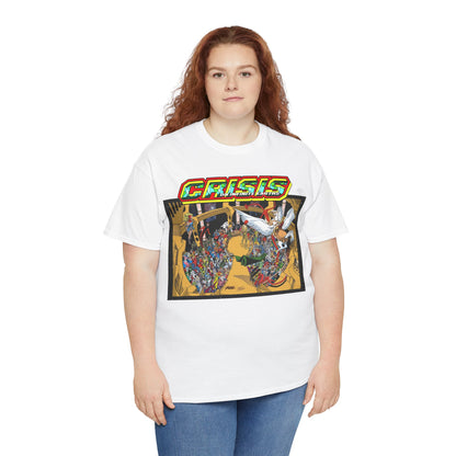 Crisis on Infinite Earths T-Shirt - George Perez & Jerry Ordway Art - The Monitor's Satellite - DC Comics