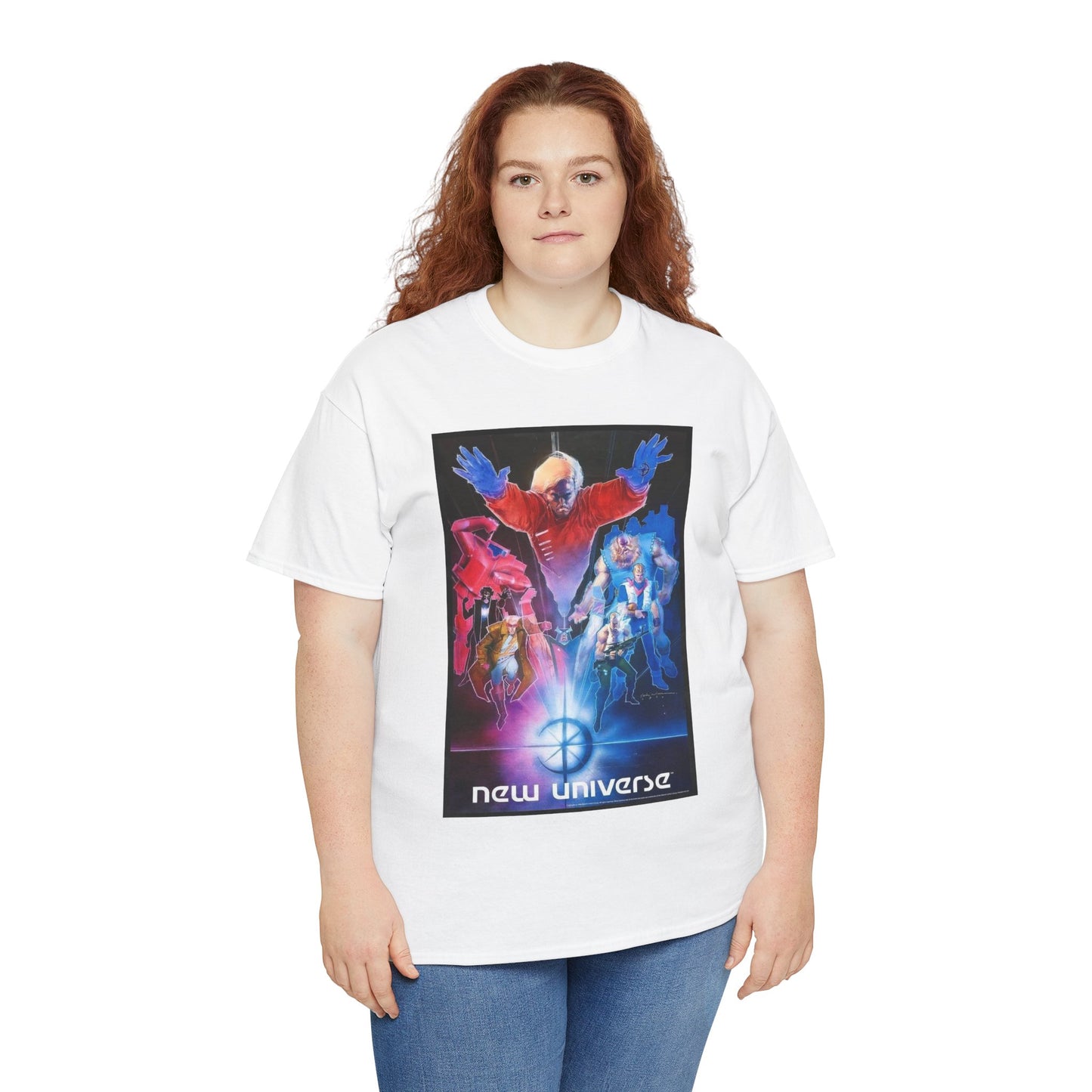 New Universe T-Shirt - Bill Sienkiewicz Art - Star Brand, Night Mask, Justice, DP7, Psi-Force, Kickers Inc - Marvel Comics