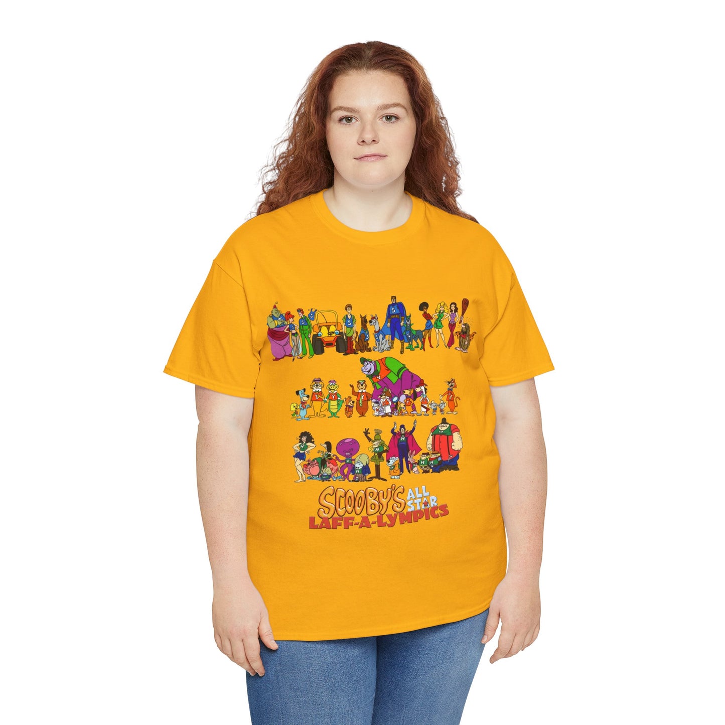 Scooby's All-Star Laff-A-Lympics T-Shirt - Hanna-Barbera Cartoon - Speed Buggy, Yogi Bear, Grape Ape, Scooby Dum, Shaggy, Wally Gator