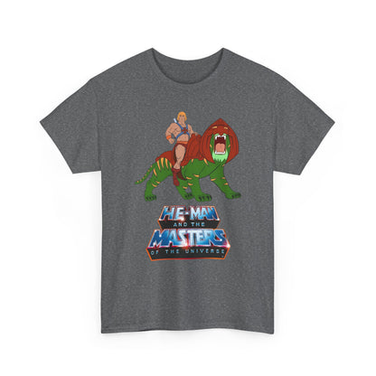 He-Man & Battle Cat T-Shirt - Filmation Art - Masters of the Universe, MOTU - Exciting New 2026 Movie - Nicholas Galitzine