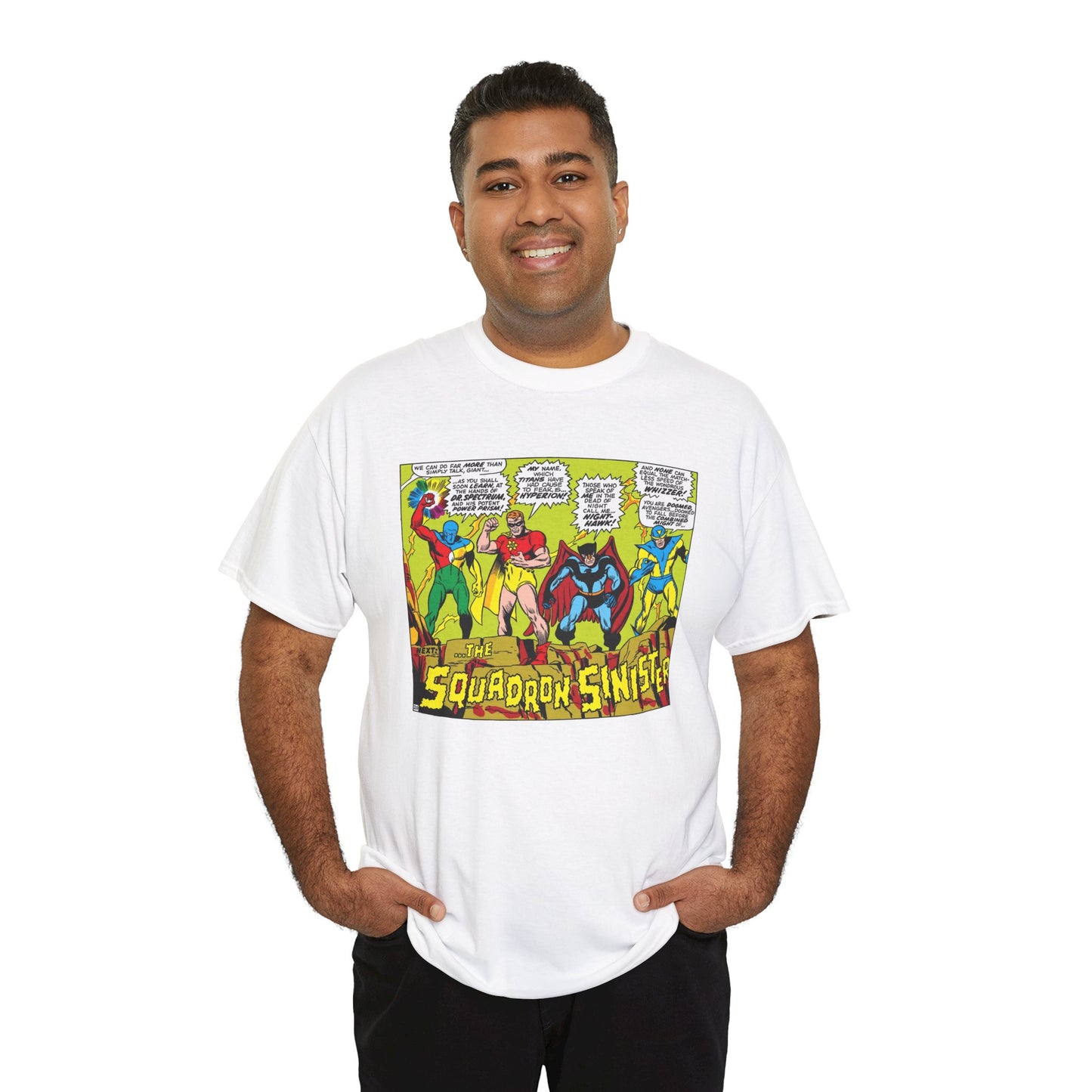 Squadron Sinister T-Shirt - Sal Buscema Art - Dr. Spectrum, Hyperion, Nighthawk, The Whizzer - Marvel Comics