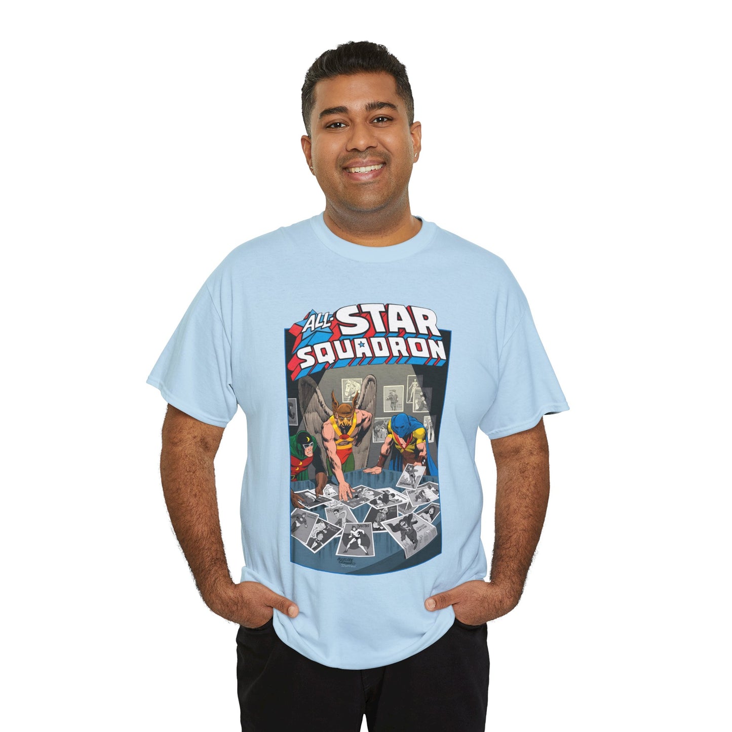 All-Star Squadron T-Shirt - Jerry Ordway Art - Hawkman, Doctor Mid-Nite, Atom - Justice Society JSA - #1 Cover - DC Comics