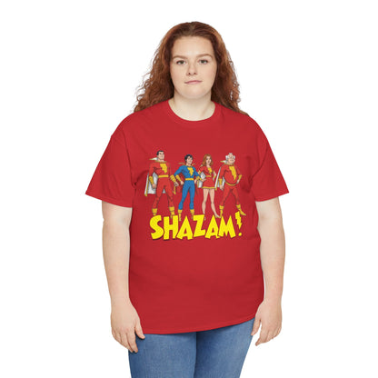 Shazam T-Shirt - Marvel Family Filmation Art - Mary Marvel, Captain Marvel Jr, Uncle Dudley - DC Comics
