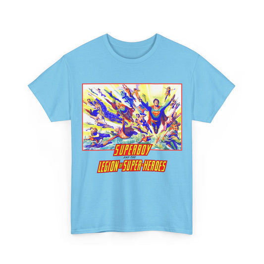Superboy & Legion of Super-Heroes T-Shirt - Alex Ross Art - Saturn Girl, Brainiac 5, Lightning Lad, Shadow Lass, Dawnstar, Karate Kid - DC Comics