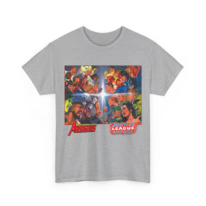 Avengers/Justice League of America T-Shirt - Alex Ross Art, George Perez Homage - DC Comics, Marvel Comics