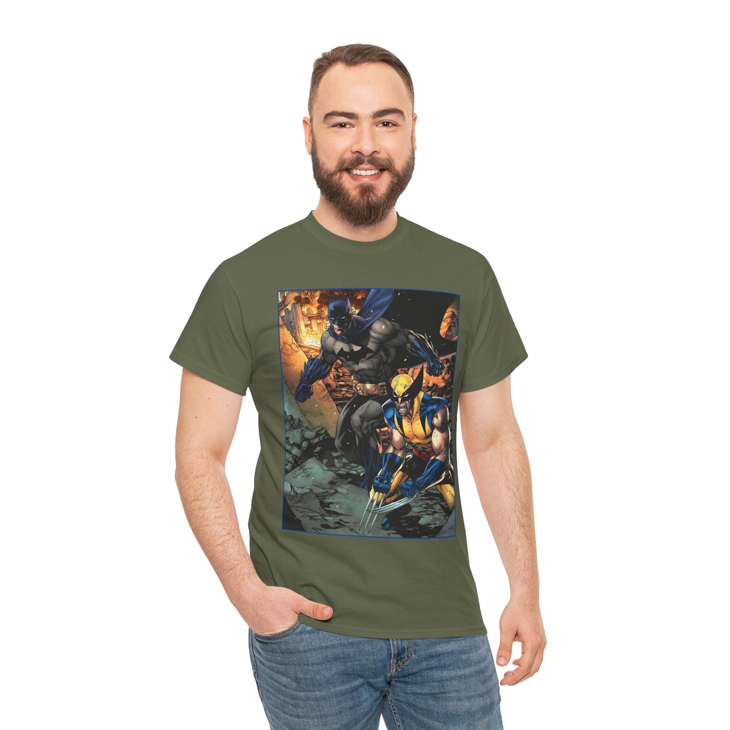 Batman & Wolverine T-Shirt - Jim Lee Art - DC Comics, Marvel Comics