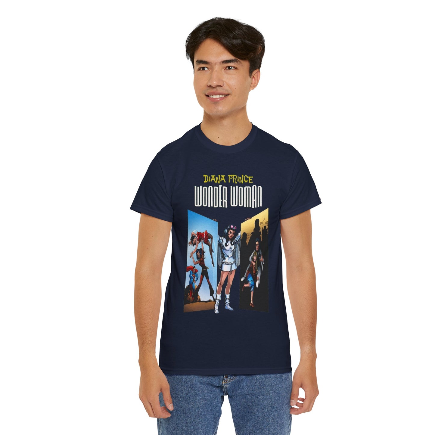 Diana Prince Wonder Woman  T-Shirt - 1970s White Suit Years - Bronze Age DC Comics
