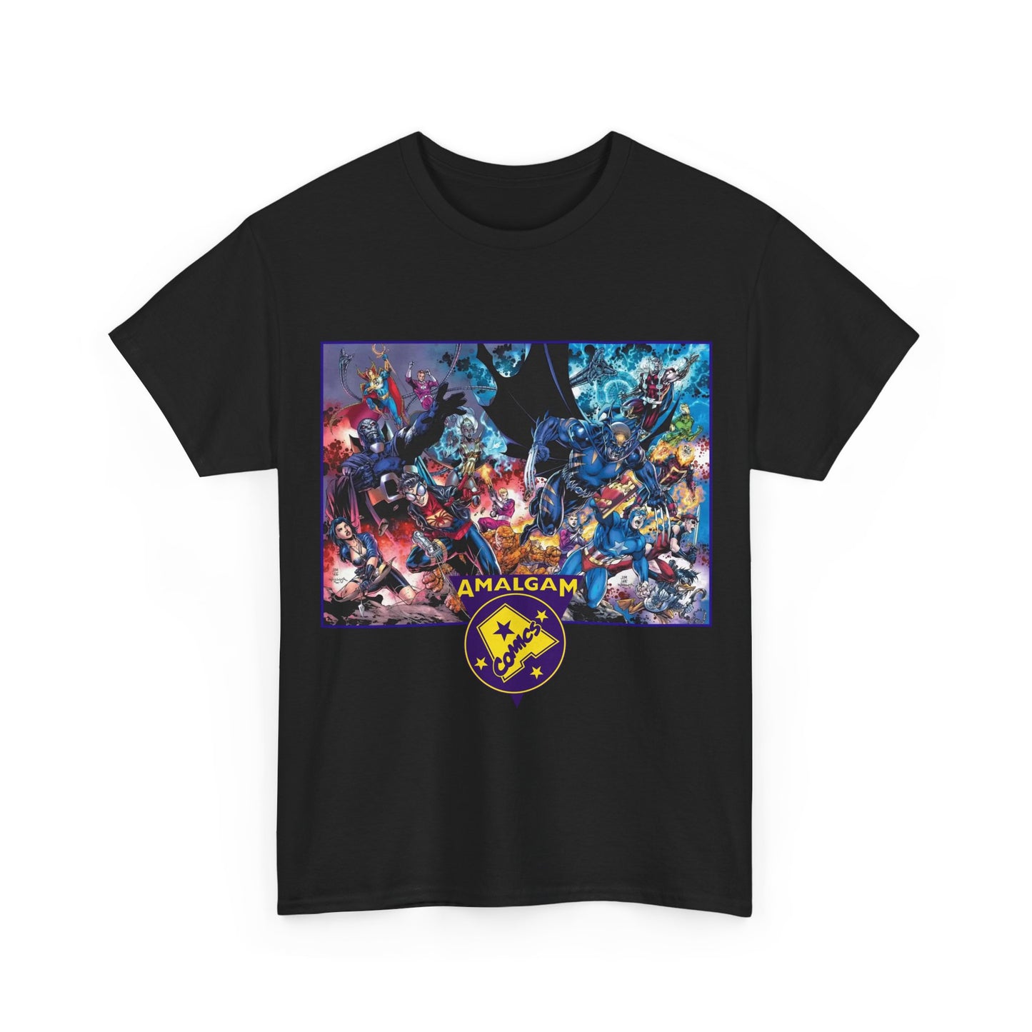 Amalgam T-Shirt - DC Vs Marvel Comics - 1990s - Jim Lee Art - Dark Claw, Amazon, Super Soldier, Spiderboy, Speed Demon