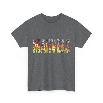 Marvels T-Shirt - Alex Ross Art from the popular Kurt Busiek Story - Spider-Man, Fantastic Four, X-Men, Hulk, Captain America, Thor, Iron Man - Marvel Comics