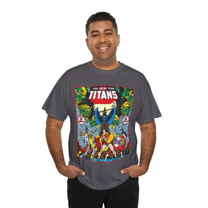 New Teen Titans T-Shirt - George Perez Art - #1 Splash Page - Robin, Starfire, Wonder Girl, Cyborg, Raven, Changeling, Kid Flash - DC Comics