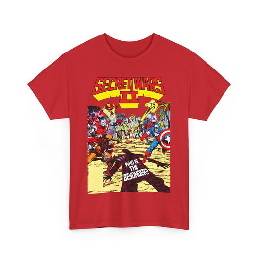 Secret Wars II T-Shirt - John Byrne Art - X-Men, New Mutants, Captain America - The Beyonder - Marvel Comics Series, 1980s