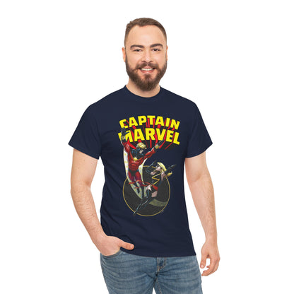 Captain Marvel T-Shirt - George Perez Art - Mar-Vell & Carol Danvers - Kree Empire - Marvel Comics