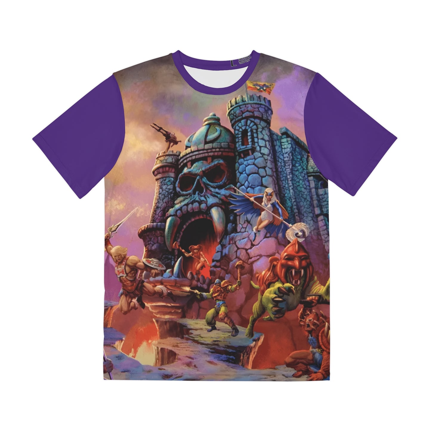 Masters of the Universe Polyester Tee (All-Over Print) - Rudy Obrero Art - He-Man, Skeletor, Castle Greyskull - New 2026 Movie - Mattel