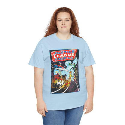 Justice League T-Shirt - George Perez Art - Tornado Tyrant - Superman, Firestorm, Flash, Wonder Woman, Green Lantern - DC Comics