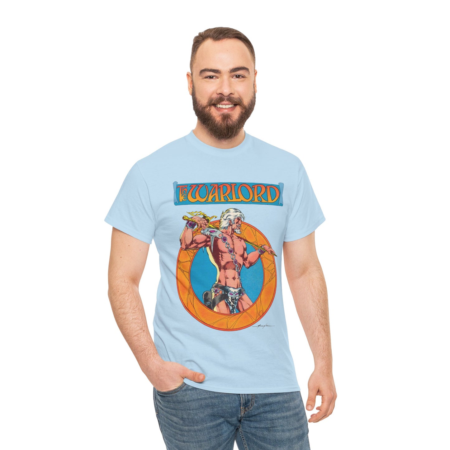 Warlord T-Shirt - Mike Grell Art - Skartaris - Travis Morgan - DC Comics 1970s Sword & Sorcery Series