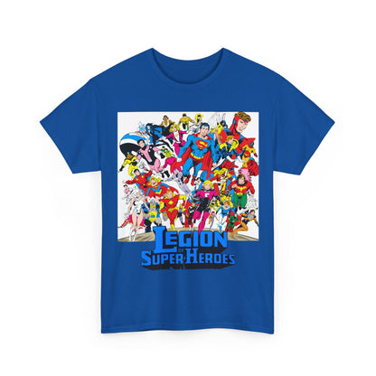 Legion of Super-Heroes T-Shirt - Greg Laroque Art - Who's Who in DC Comics - Superboy, Cosmic Boy, Dream Girl, Dawnstar, Supergirl, Sun Boy, Wildfire, Element Lad, Invisible Kid, Saturn Girl, Lightning Lad - DC Comics