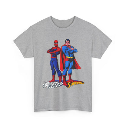 Amazing Spider-Man & Superman T-Shirt - Classic 1970s Marvel/DC Comics Crossover - Peter Parker & Clark Kent