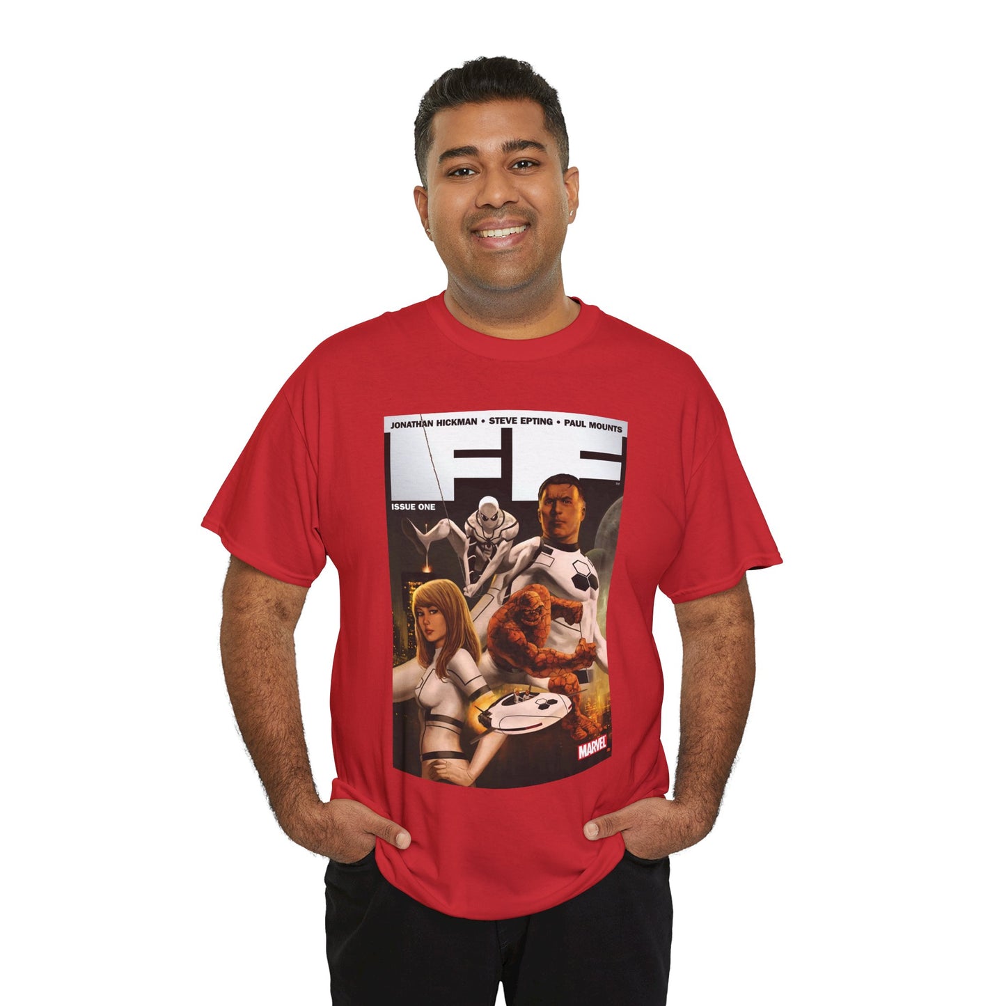 FF #1 T-Shirt - Steve Epting Art - Fantastic Four/Future Foundation - Spider-Man, Mr. Fantastic, Invisible Woman, The Thing - Marvel Comics