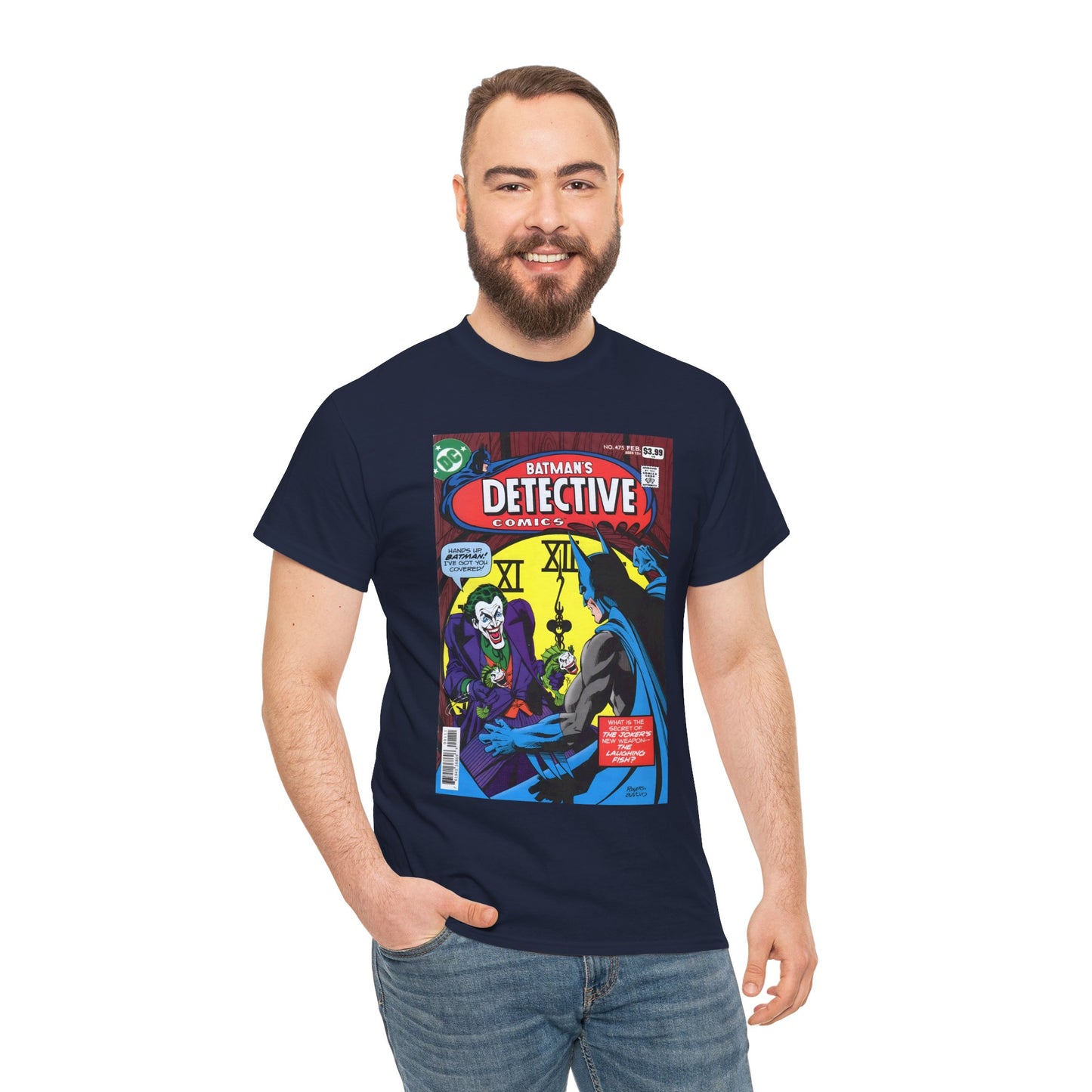 Detective Comics #475 T-Shirt - Marshall Rogers Art - Joker Appearance - The Laughing Fish - DC Comics