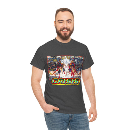 Crisis on Infinite Earths T-Shirt - Alex Ross & George Perez Art - Superman, Wonder Woman, Supergirl, Flash, Monitor, Anti-Monitor - DC Comics