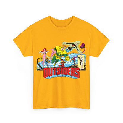 Outsiders T-Shirt - Amazing Jim Aparo Art - Black Lightning, Geo-Force, Katana, Metamorpho, Looker, Halo - DC Comics