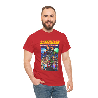 Crisis on Multiple Earths T-Shirt - George Perez Art - JSA & JLA Team-ups - Superman, Batman, Zatanna, Huntress, Power Girl, Hawkman, New Gods, Darkseid - DC Comics