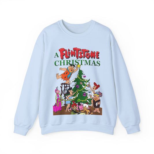 Flintstones Christmas Heavy Blend Crewneck Sweatshirt - Fred, Wilma, Barney, Betty