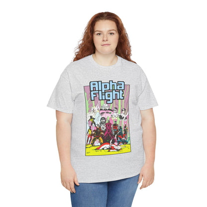 Alpha Flight T-Shirt - Mike Mignola Art - Northstar, Aurora, Snowbird, Shaman, Puck - X-Men: Magneto, Colossus, Shadowcat, Storm - Marvel Comics